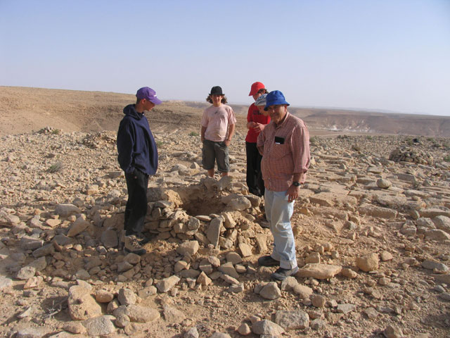 Students survey and study the tuleilat el anab near Avdat - Click for more images