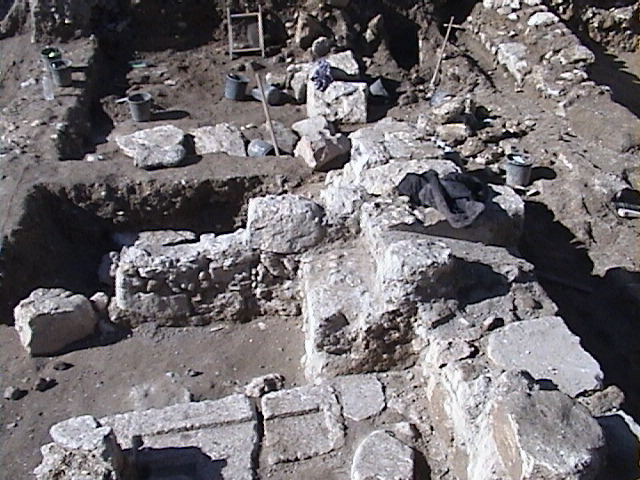 Closeup of excavated wall